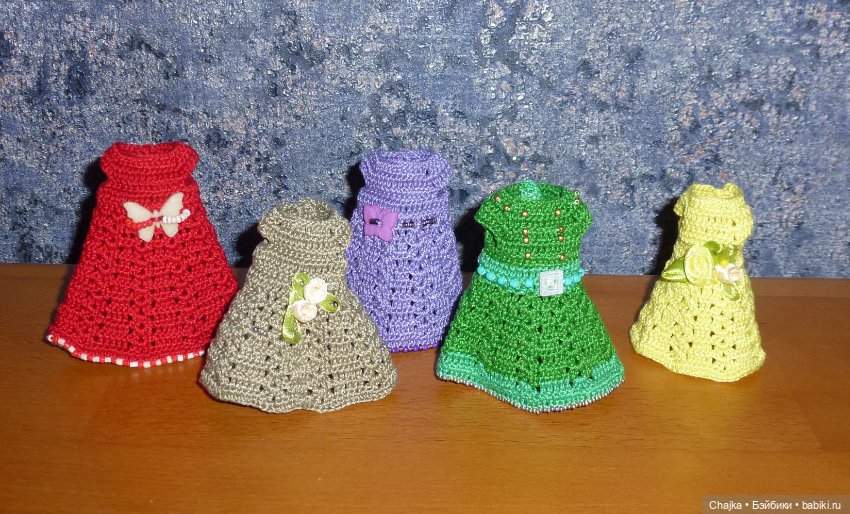 Вязаные наряды на кукол Машенька 15 см ( "Карапуз")