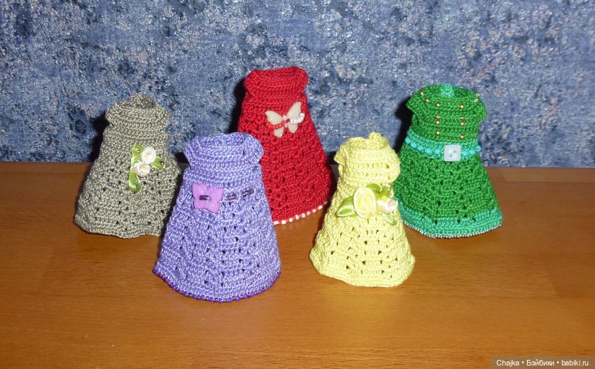 Вязаные наряды на кукол Машенька 15 см ( "Карапуз")