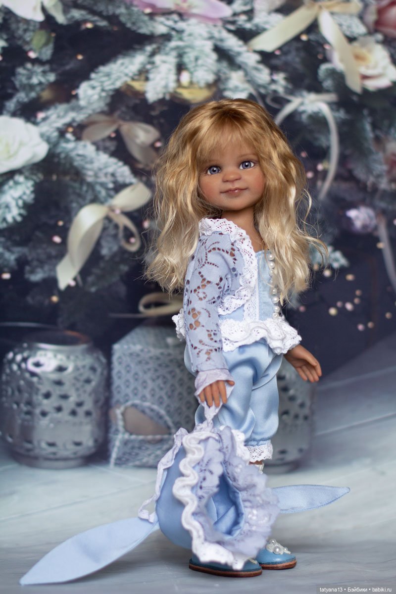 Новогодняя Зайка Есения — ООАК Paola Reina (Паола Рейна) и испанских кукол: перерисовка (фото 6)
