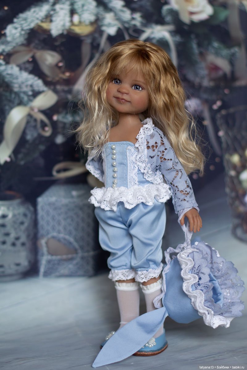 Новогодняя Зайка Есения — ООАК Paola Reina (Паола Рейна) и испанских кукол: перерисовка (фото 10)