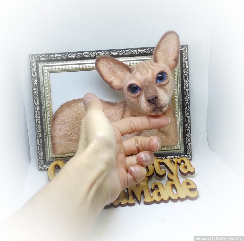 Портрет сфинкса — Валяные игрушки из шерсти: сухое валяние (фото 3)