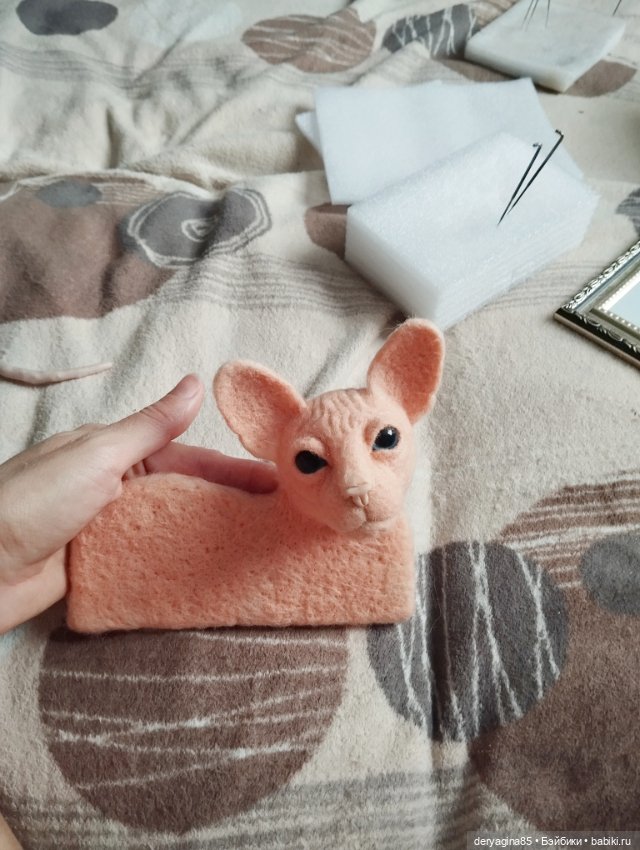 Портрет сфинкса — Валяные игрушки из шерсти: сухое валяние (фото 4)