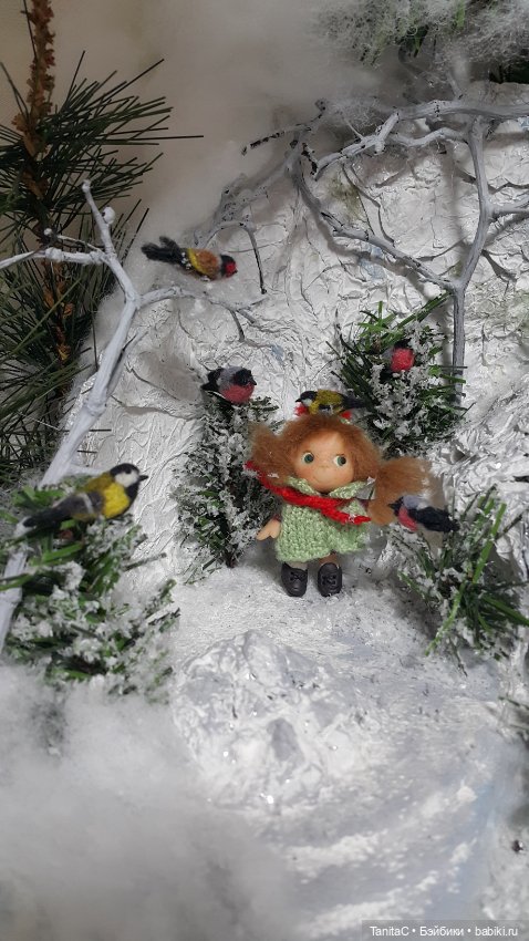 Приключения Маруси в зимнем лесу (авторская куколка Анны Черниковой)