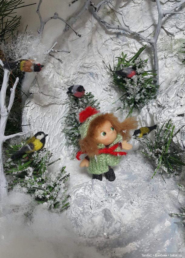 Приключения Маруси в зимнем лесу (авторская куколка Анны Черниковой) (фото 2)