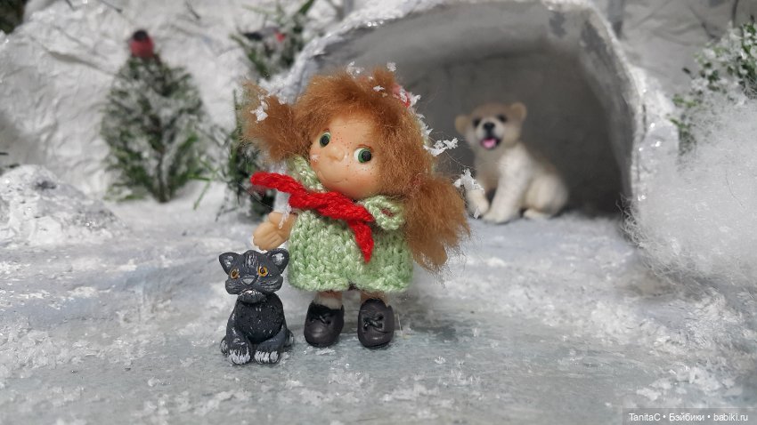 Приключения Маруси в зимнем лесу (авторская куколка Анны Черниковой) (фото 9)