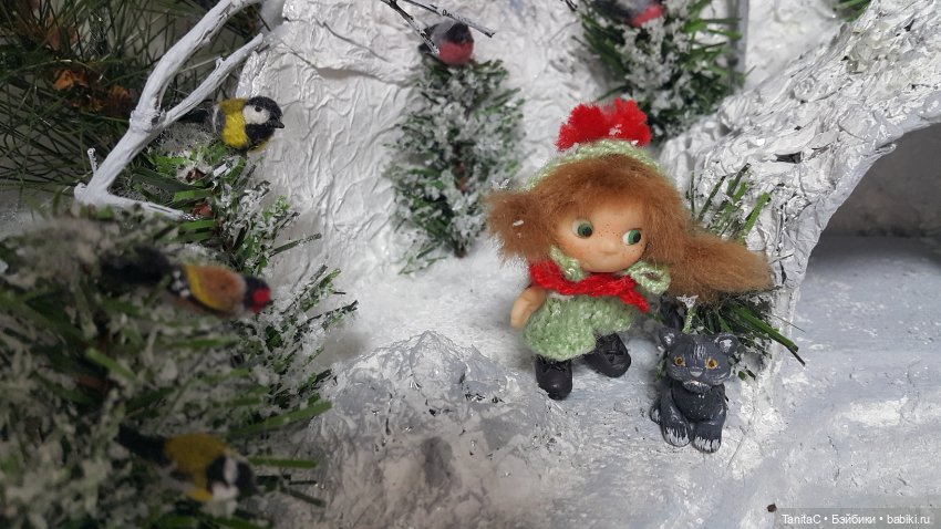 Приключения Маруси в зимнем лесу (авторская куколка Анны Черниковой) (фото 4)