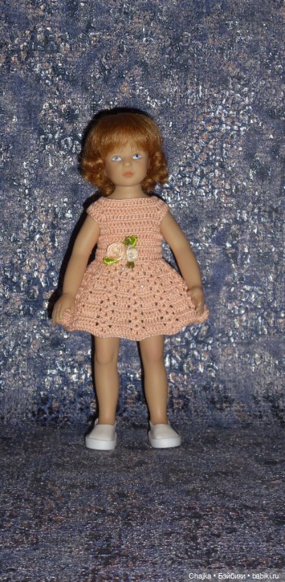 Вязаное платье на кукол Хейди Плюсчок 22 см - Heidi Plusczok 22 см (фото 4)