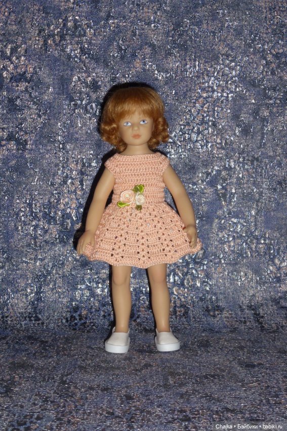 Вязаное платье на кукол Хейди Плюсчок 22 см - Heidi Plusczok 22 см
