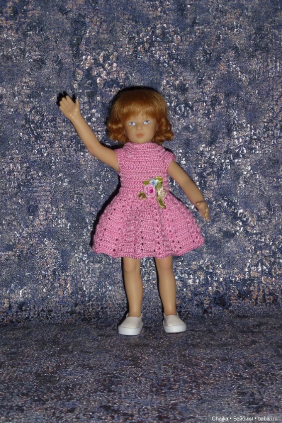 Вязаное платье на кукол Хейди Плюсчок 22 см - Heidi Plusczok 22 см (фото 2)