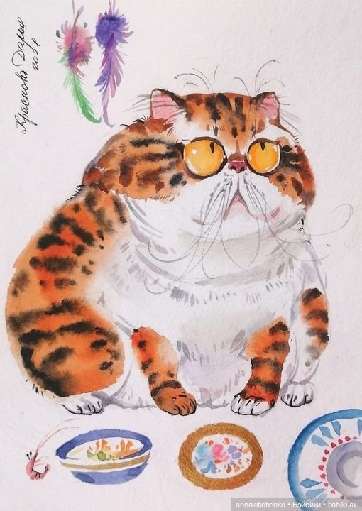 КОТЫ - рисунки Дарьи Красновой (фото 5)