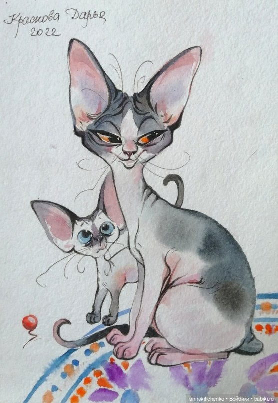 КОТЫ - рисунки Дарьи Красновой