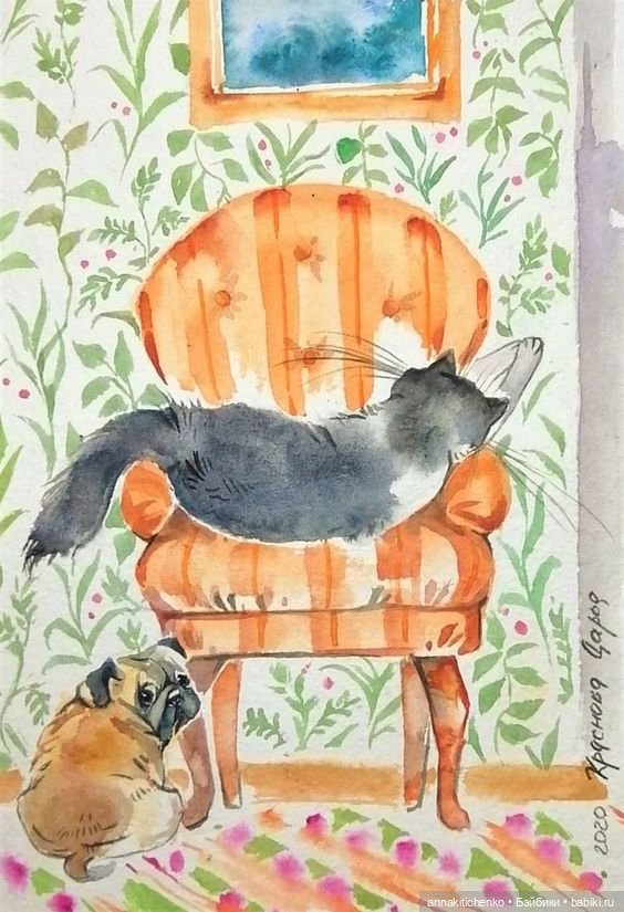 КОТЫ - рисунки Дарьи Красновой