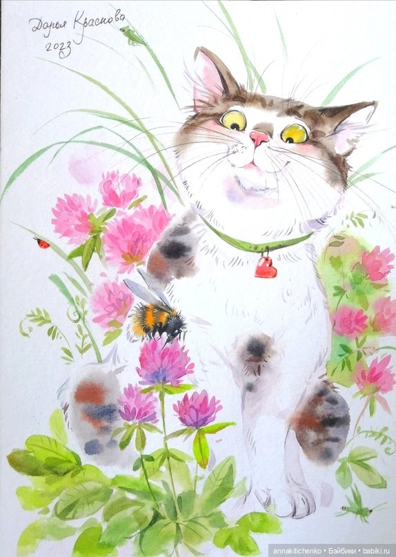 КОТЫ - рисунки Дарьи Красновой