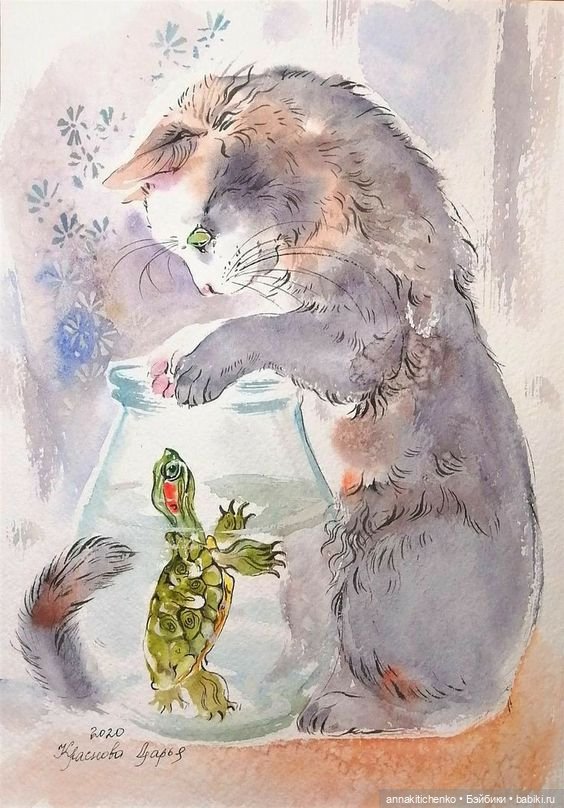 КОТЫ - рисунки Дарьи Красновой