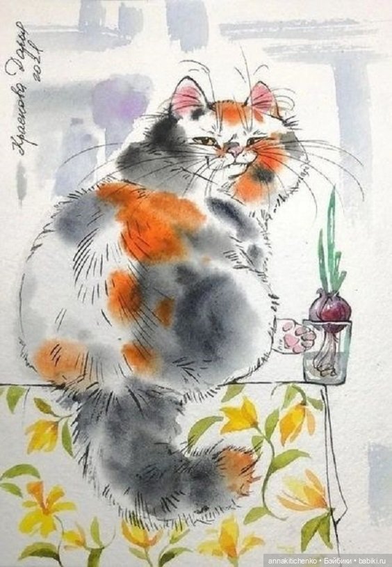 КОТЫ - рисунки Дарьи Красновой