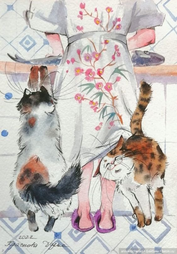КОТЫ - рисунки Дарьи Красновой
