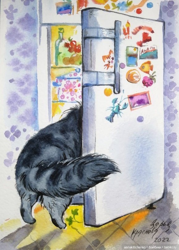 КОТЫ - рисунки Дарьи Красновой (фото 10)