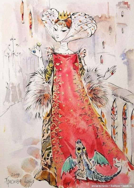 Драконы - рисунки Дарьи Красновой