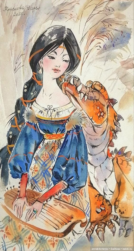 Драконы - рисунки Дарьи Красновой