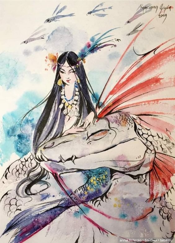 Драконы - рисунки Дарьи Красновой