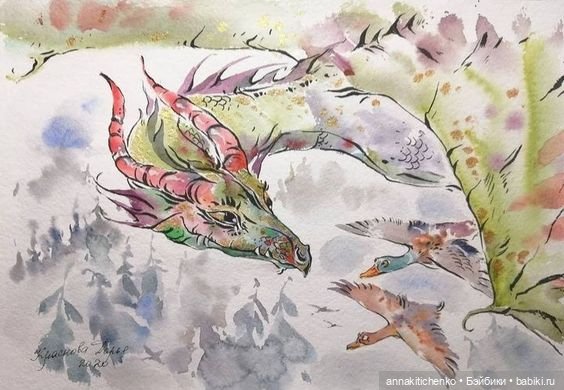 Драконы - рисунки Дарьи Красновой