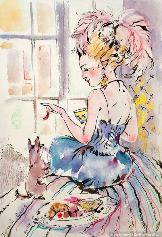 Много на свете различных собак - рисунки Дарьи Красновой