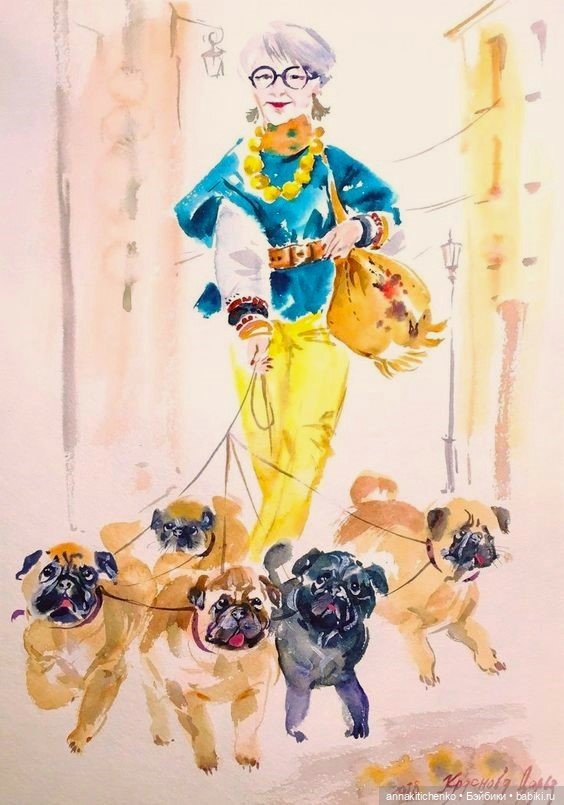 Много на свете различных собак - рисунки Дарьи Красновой