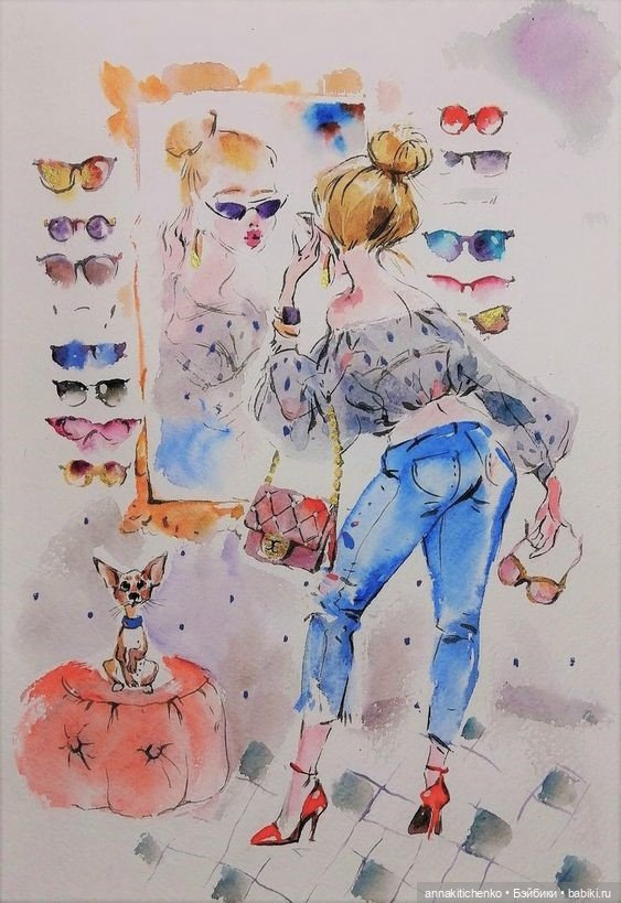 Много на свете различных собак - рисунки Дарьи Красновой