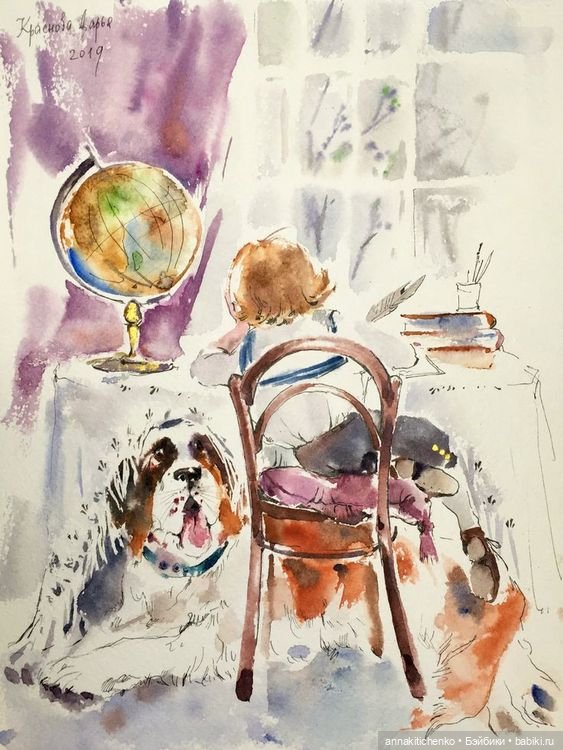 Много на свете различных собак - рисунки Дарьи Красновой