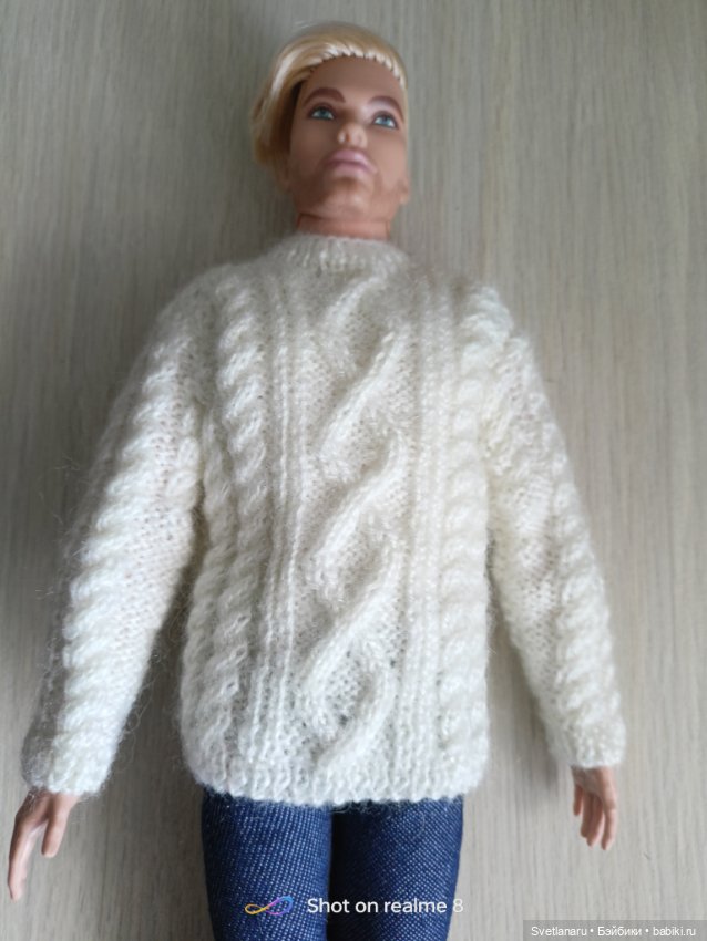 Аранский свитер для кена — Одежда и обувь для кукол своими руками: фото