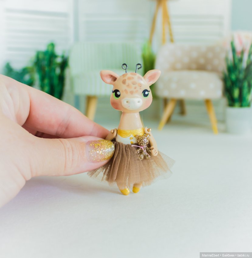 💛 Жирафик Лизи 💛 — Лепка авторских игрушек и папье