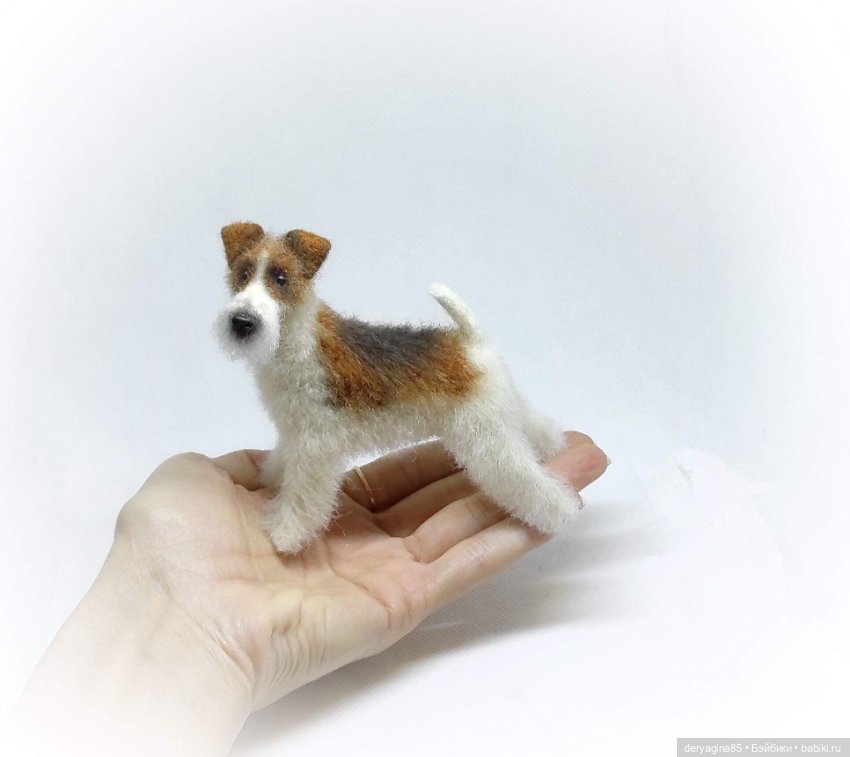 Фокстерьер — Валяные игрушки из шерсти: сухое валяние (фото 4)