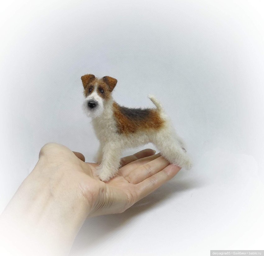 Фокстерьер — Валяные игрушки из шерсти: сухое валяние (фото 6)