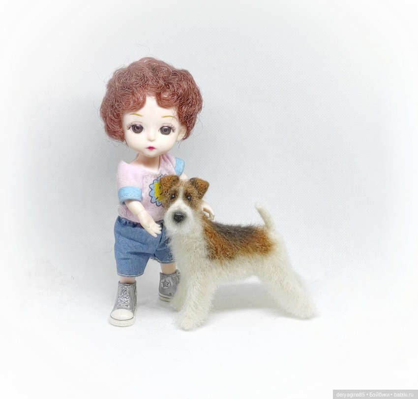 Фокстерьер — Валяные игрушки из шерсти: сухое валяние (фото 2)