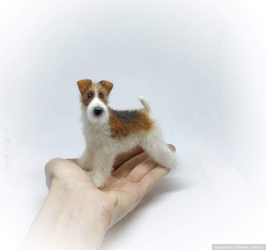 Фокстерьер — Валяные игрушки из шерсти: сухое валяние (фото 5)