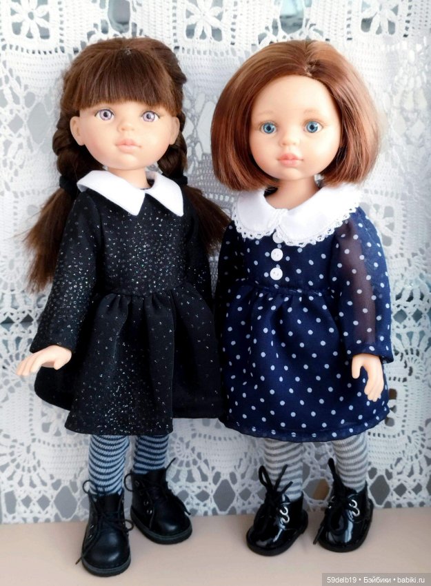 Шифоновое тёмно-синие в белый горох платье для паолочки (фото 3)