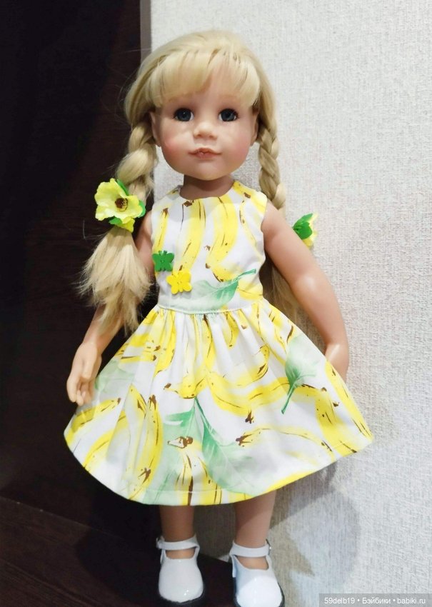 Бананово-жёлтые платья для кукол ГОТЦ (фото 5)