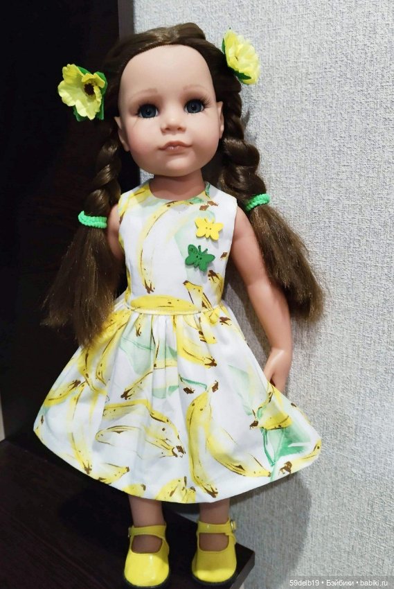 Бананово-жёлтые платья для кукол ГОТЦ (фото 6)