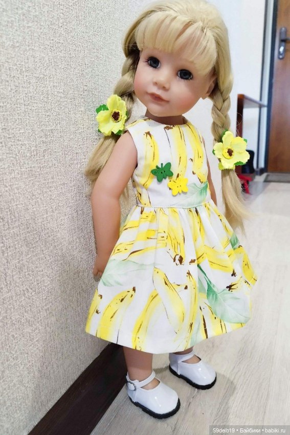 Бананово-жёлтые платья для кукол ГОТЦ (фото 3)