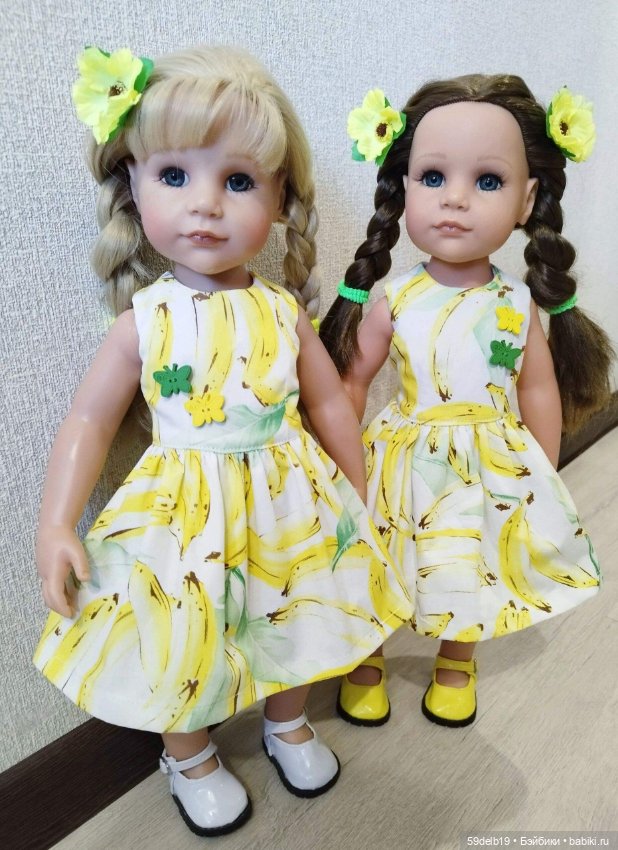 Бананово-жёлтые платья для кукол ГОТЦ (фото 9)