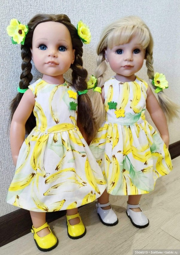 Бананово-жёлтые платья для кукол ГОТЦ (фото 10)