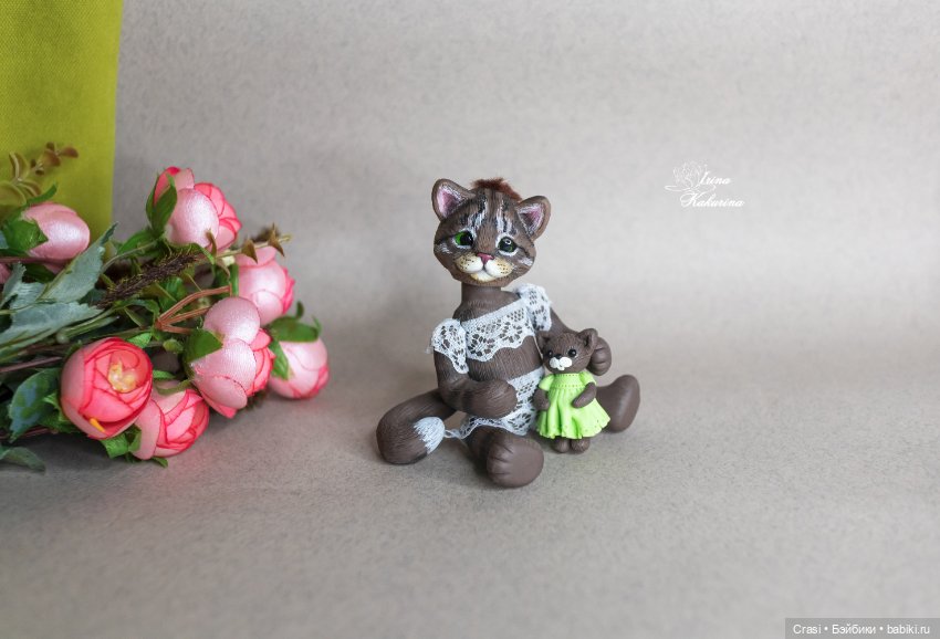 Подвижная кошечка — Лепка авторских игрушек и папье (фото 9)