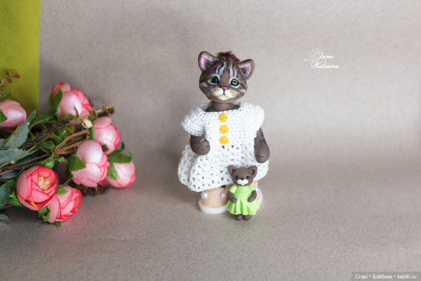 Подвижная кошечка — Лепка авторских игрушек и папье (фото 3)