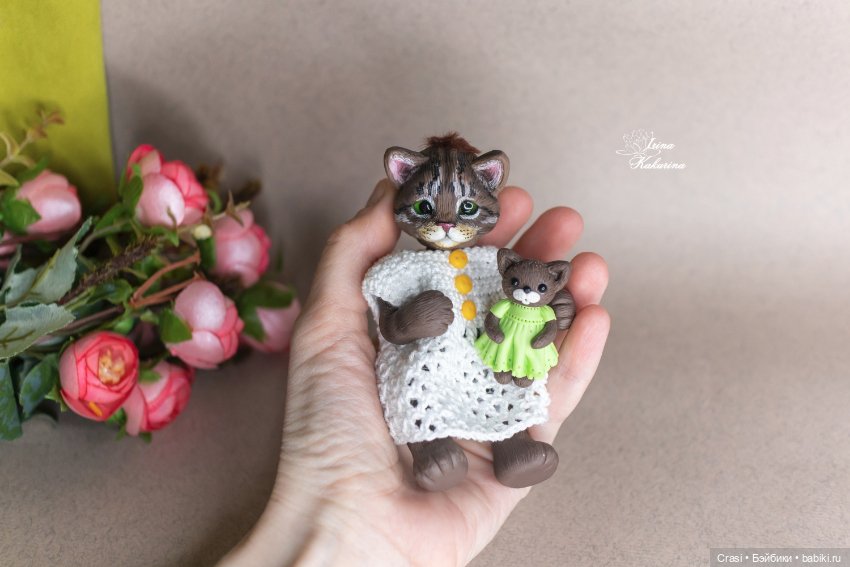 Подвижная кошечка — Лепка авторских игрушек и папье (фото 2)