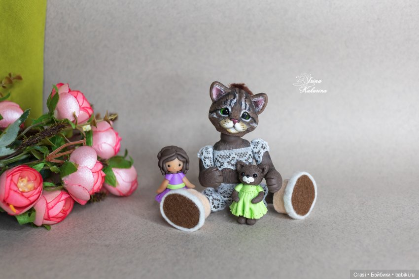 Подвижная кошечка — Лепка авторских игрушек и папье (фото 8)