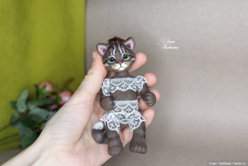 Подвижная кошечка — Лепка авторских игрушек и папье (фото 10)