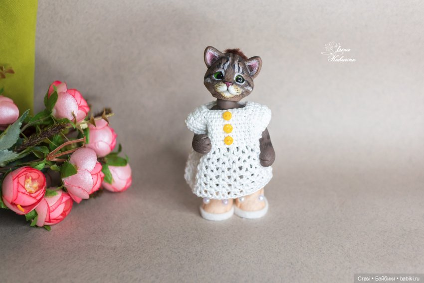 Подвижная кошечка — Лепка авторских игрушек и папье (фото 4)