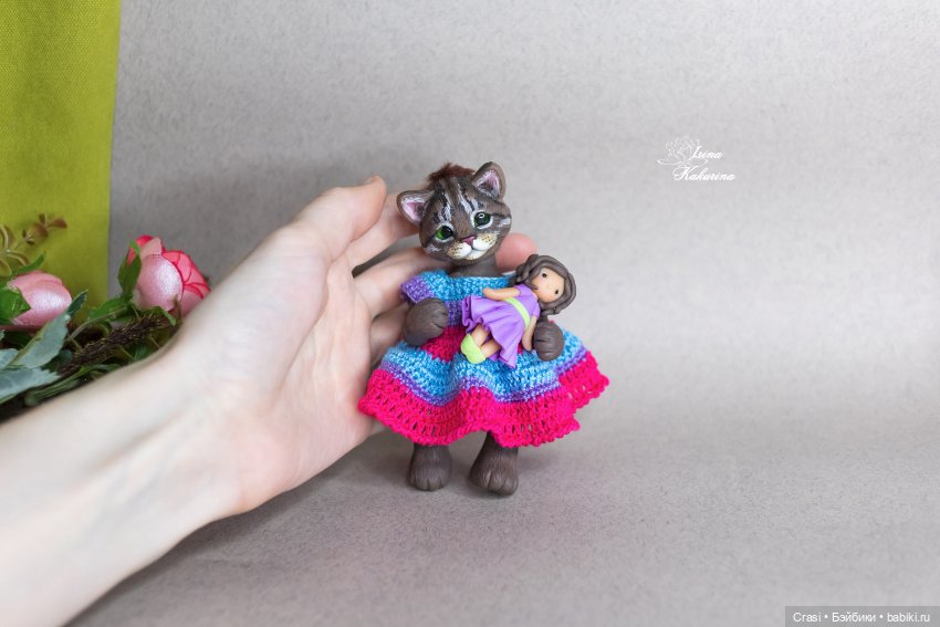 Подвижная кошечка — Лепка авторских игрушек и папье (фото 5)