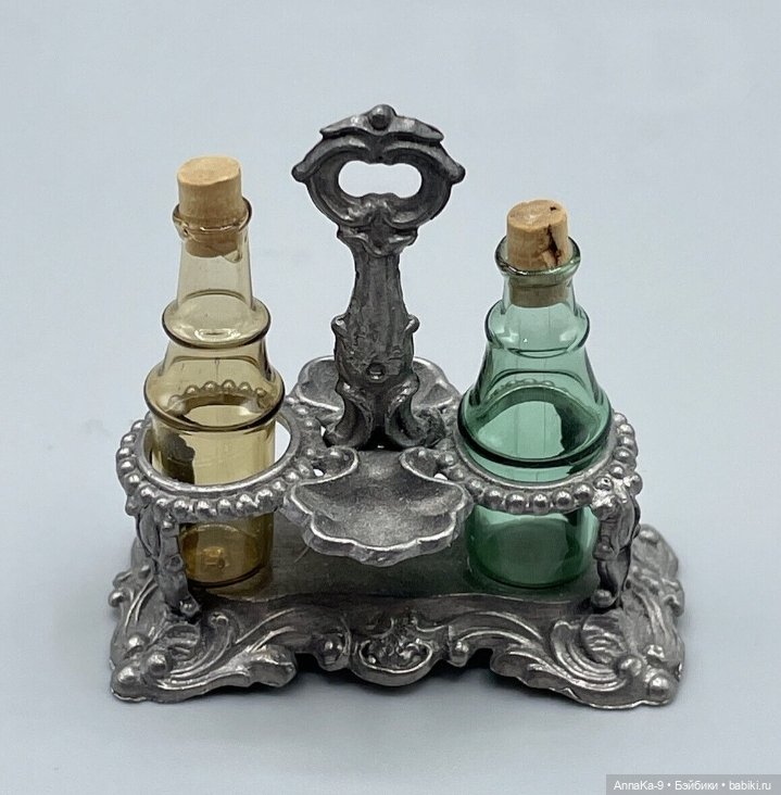 Антикварная кукольная посуда - Зелёное стекло