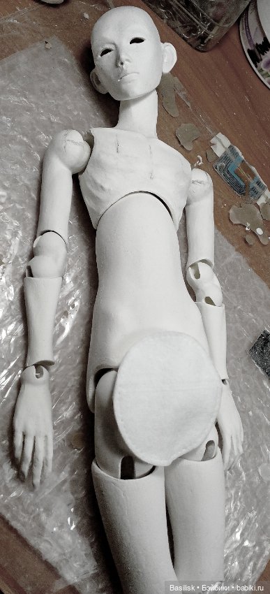 Кукла 08 процесс — Авторские шарнирные куклы своими руками: лепка (фото 2)